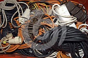 Various multi socket adapters and extension cables