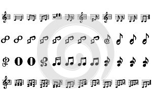 Various musical notes and symbols