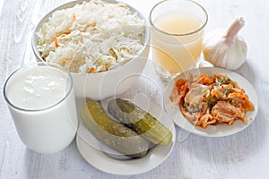 Various of naturally fermented probiotic foods