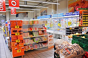 Various objects in a clean supermarket