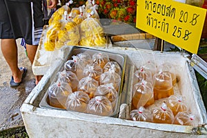 Various offers of Thai food Bangrak market Koh Samui Thailand