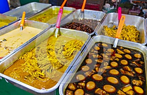 Various offers of Thai food Bangrak market Koh Samui Thailand