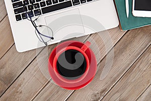 Various office items on the table