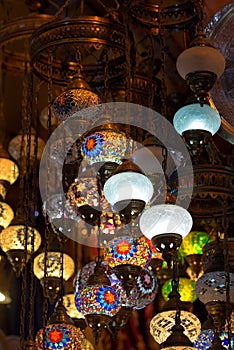 Various old lamps on the Grand Bazaar