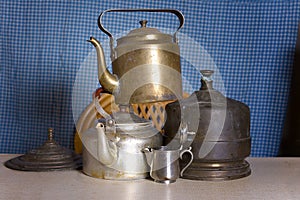 Various Old Tea Kettles