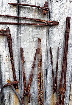Various old tools in the workshop