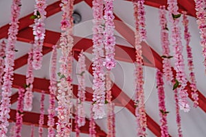 Various ornaments hanging from the ceiling