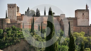 Various panoramic views of the Alhambra in Granada