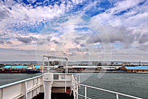 Various panoramic views of the port, piers, terminal and cityline of the Port Taichung.