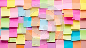 Various pastel colored sticky notes for organization
