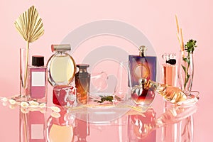 Various perfume bottles photo