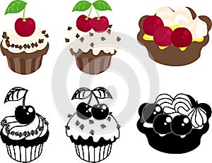 The various petit kirsch torte icons