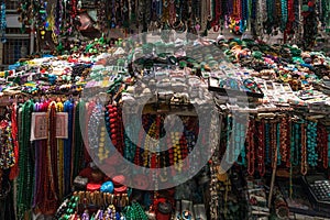 Various pieces of jewelry at the Jade Market, Hong Kong, Kowloon, Yau Ma Tei