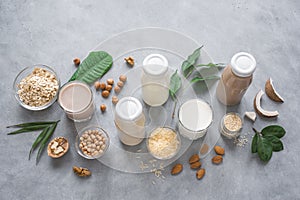 Various plant based milk