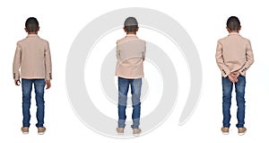 Various poses on same boy on white background