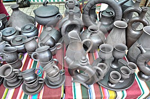 Various pottery made of clay