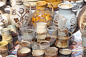 Various pottery made of clay