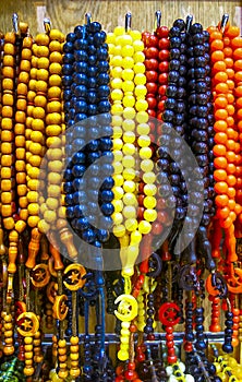 Various Prayer Beads, souvenir for pilgrims during hajj and umra in Mecca, Saudi Arabia. photo