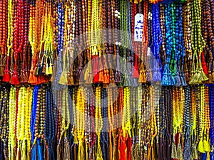 Various Prayer Beads, souvenir for pilgrims during hajj and umra in Mecca, Saudi Arabia. photo