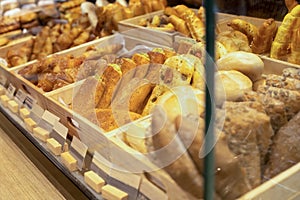 various products displayed in bakery