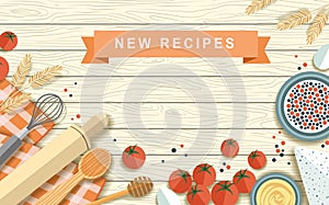 Various recipe ingredients in flat design