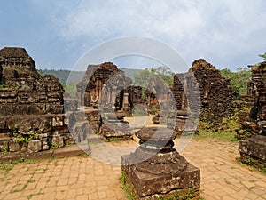 Various ruins of the ancient Shaiva Hindu temple at My Son sanctuary in central Vietnam