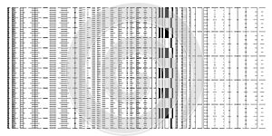 Various ruler scales, size indicators, measurement charts photo