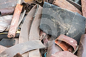 Various sandpaper grit in a bulk closeup