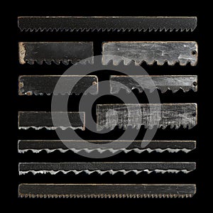 Various Saw Blades Arranged for Display in a Workshop Setting in Mid-Afternoon Light