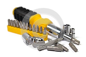 Various screwdriver bits and sockets