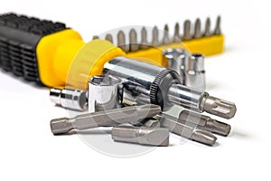 Various screwdriver bits and sockets