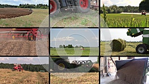 Various seasonal agricultural works. Clips collage.