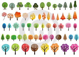 Various set of vector trees photo
