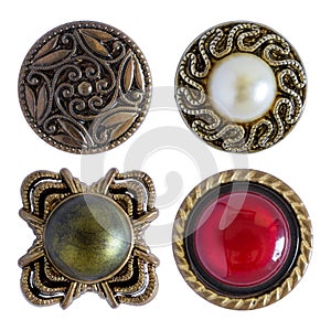 Various sewing buttons isolated