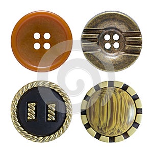 Various sewing buttons isolated on white