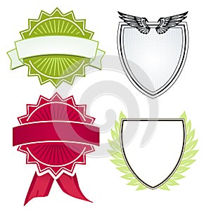 Various shields and crests