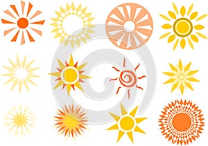 Various simplistic sun illustrations