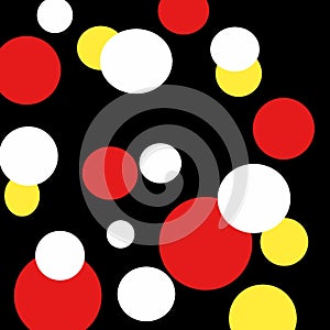various sized color of circle on black background