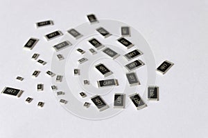 Various smd resistors, with different case, electronic components