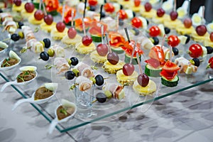 Various snacks laid out on a table