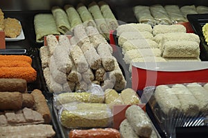 Raw snacks on display