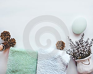 Various spa and beauty treatment products isolated on white background.Spa concept.