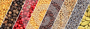 Various spice seeds collage