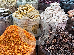 Various spices in Dubai Spice Souq