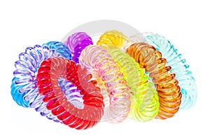 Various spiral hair ties