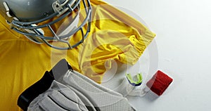 Various sports equipment on white background 4k