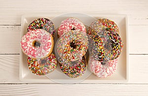 Various Sprinkle Donuts