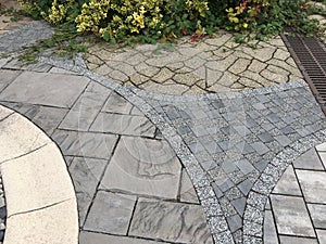 Various stone pavements in the city.