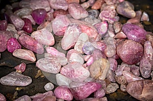 Various yellow stones of different sizes