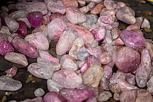 Various yellow stones of different sizes
